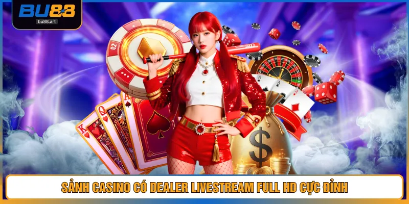 Sảnh Casino có dealer livestream full HD cực đỉnh